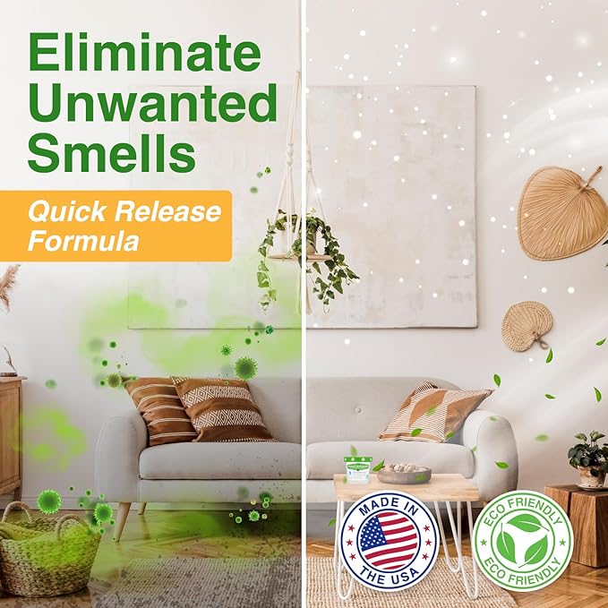 Biocide Systems Room Shocker Strong Odor Eliminator for Home & Office, Eco-Friendly Chlorine Dioxide Odor Bomb for House Interior Up to 400 Square Feet of Floor Space (4-Pack)