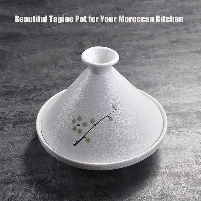 Japanese Cuisine Tangine Ceramic Tagine Pot Hotels Restaurants Hand-Painted Tajine with Lid Stew for Dishwasher Oven