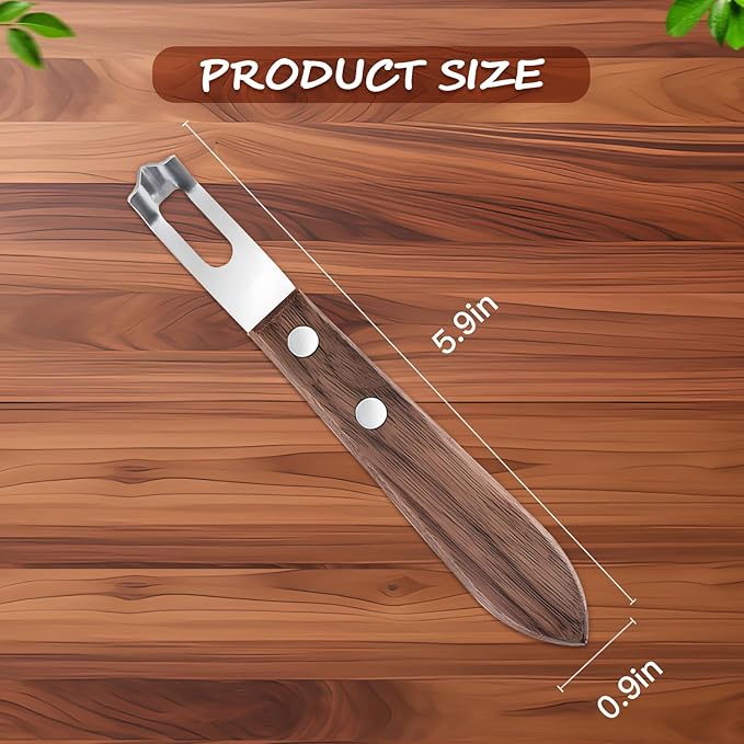 Channel Knife for Zesting Stainless Steel Bar Tool with Wood Handle, Curved Blade for Lemon/Orange Twists Cocktail Garnish Tool for Bartenders & Home Mixologists