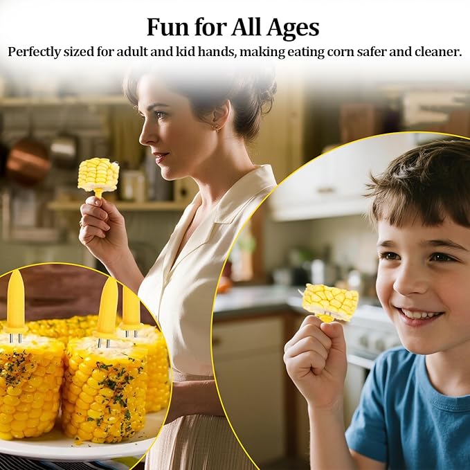 24 PCS Corn Cob Holders - Corn on the Cob Skewers,Corn on the Grill & Cob Skewers for Home & BBQ Cooking