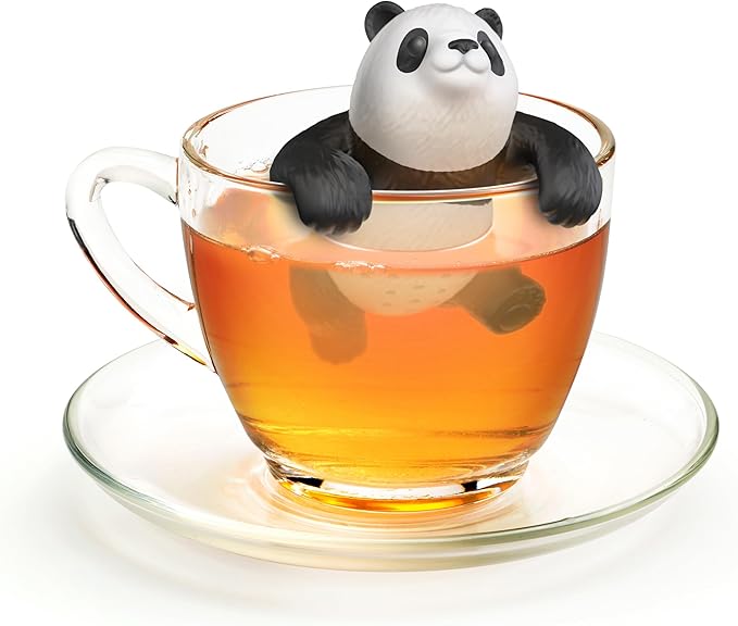 Genuine Fred BAMBREW Tea Infuser Cute Panda Design- For Loose Leaf Tea Flexible, Easy to Clean Silicone Fun Gift for Tea Lovers Clever Kitchen Gadget
