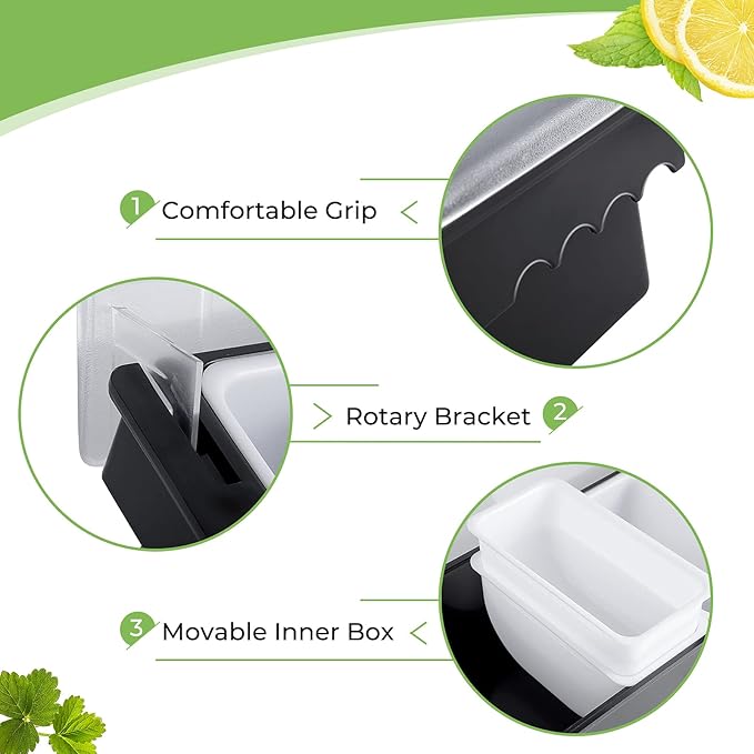 Fruit, Veggie & Condiment Caddy with Lid Dispenser Tray Garnish Station for Bartending & Serving Taco (2, 5 Compartment)