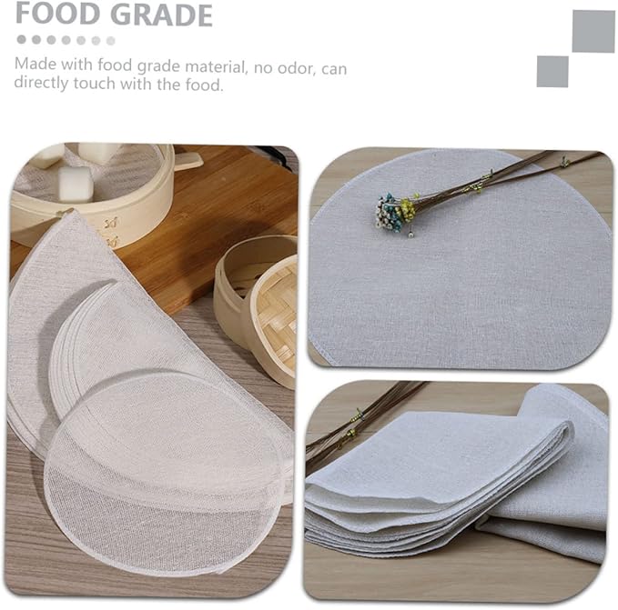 20pcs Cotton Steamer Mats Non-stick Household Dumpling Liners for Kitchen for Steaming Buns Cakes and More and Reusable
