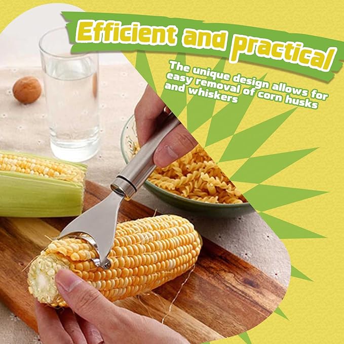 Murtenze 2PCS Quick Corn Peeler Cutter Corn Planer, Stainless Steel Corn Thresher Cob Stripper Tool, Cob Corn Kernel Remover with Ergonomic Handle