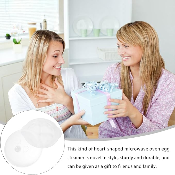 Toyvian Heart Shaped Microwave Egg Poacher Steamer Mold Egg Cooker Kitchen Specialty Cookware for Microwave Cooking and Breakfast Preparation