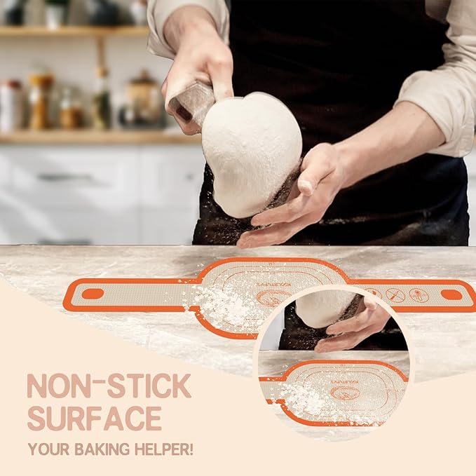Silicone Bread Sling for Dutch Oven, 2 PCS Non-Stick & Easy Clean Reusable Silicone Baking Mat with Long Handles, Easy to Transfer Sourdough Bread Oval and Round