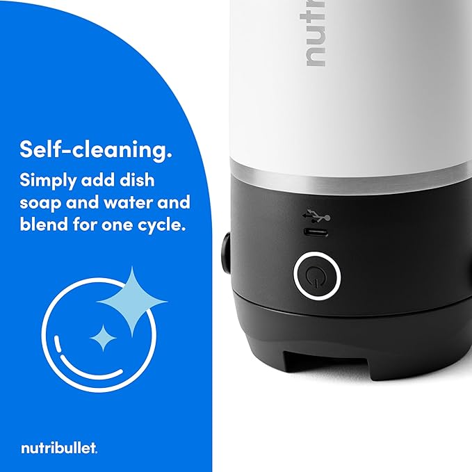 nutribullet Flip Portable Blender with Insulated Cup, White, NBPB50350AW