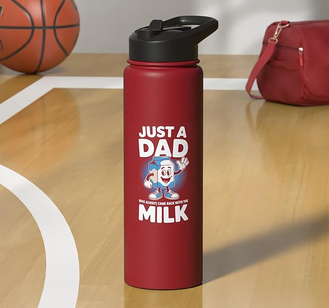 Just A Dad Who Always Came Back With Milk Stainless Steel Insulated Water Bottle