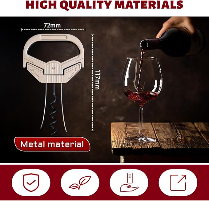3 in 1 Ah So Two Prong Wine Opener & Cork Remover,It Can Remove The Older and Fragile Wine Corks so Easy for Connoisseurs to Uncork (Sleek)