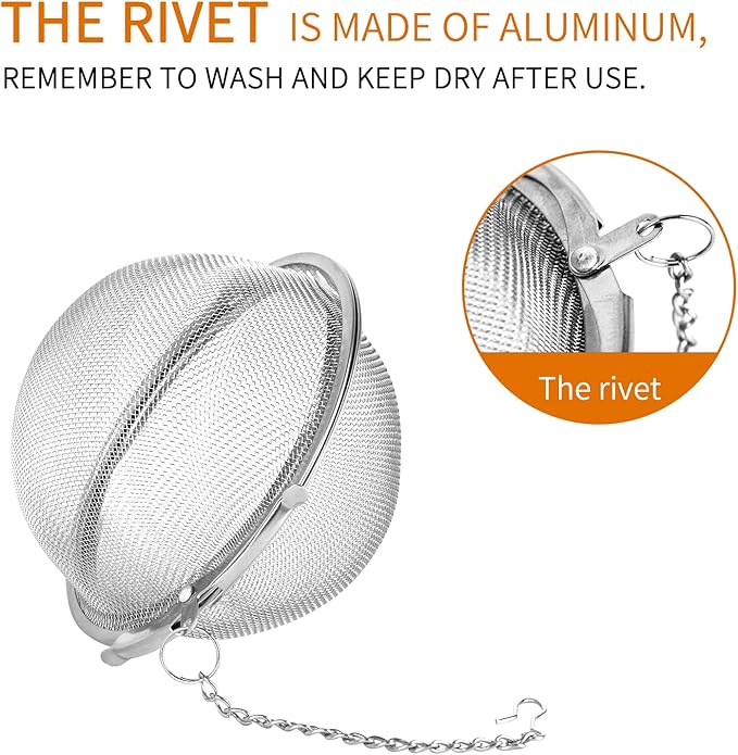 Fu Store 2pcs Stainless Steel Mesh Tea Ball 3.55 inches Tea Strainers Teas Infuser Strainer Filters for Teas