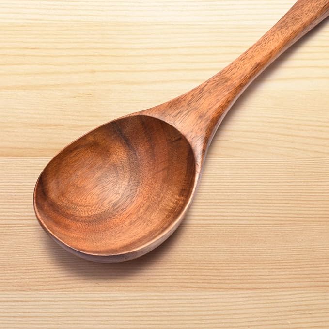 Wooden Spoons for Cooking & Cooking Spatula Turner Set, Premium Teak Wooden Cooking Utensils Set, Wooden Mixing Spoon