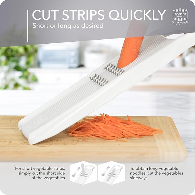 BORNER Roko PowerLine | Vegetable Grater Börner - Quality Made in Germany, Color:White