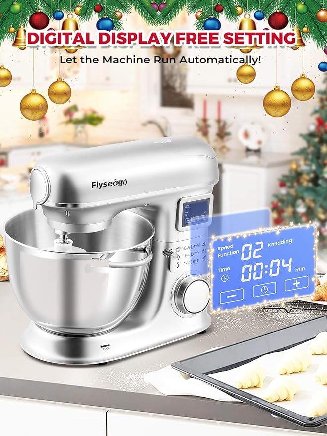 Stand Mixer 8-IN-1 8.5 Qt 2000W Multifunctional Fermentation Electric Kitchen Mixer 6 Speed Tilt-Head with Stainless Steel Bowl, 1.5L Glass Jar Meat Grinder Dough Hook Whisk Pasta Attachment