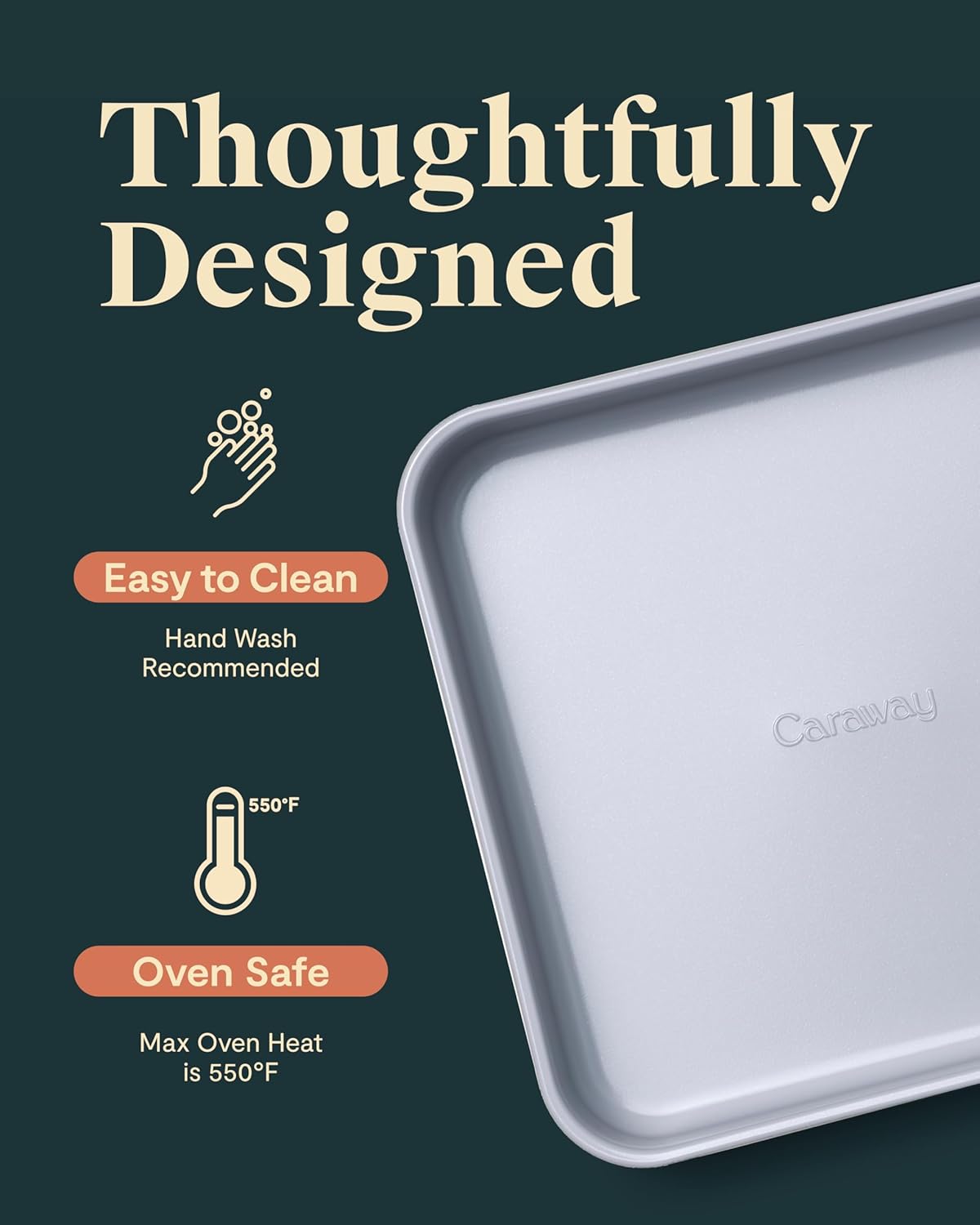 Caraway Non-Stick Ceramic 9” Square Pan - Naturally Slick Ceramic Coating - Non-Toxic, PTFE & PFOA Free - Perfect for Brownies, Lemon Bars, Cakes, & More - Perracotta