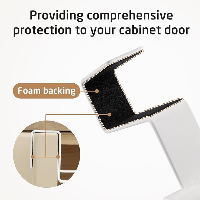 KES Over Cabinet Door Towel Bar Fit 1" Thick, Kitchen Towel Holder, Kitchen Towel Rack, Cabinet Towel Holder Scratchproof, White 2 Pack, KTH500S26-WH-P2