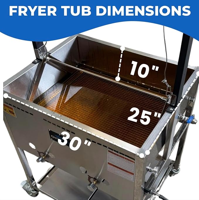12 Gallon Deep Fryer or Cajun Crawfish Boiler Cart | Multi Purpose | Basket Lift | Portable 4 Wheels | Stainless Steel | Outdoor Propane Frying for Chicken Fish Turkey | Seafood Boil | Patent Pending