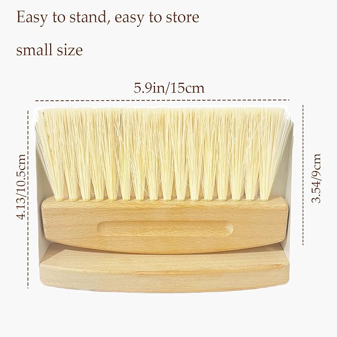 Mini Broom and Dustpan Set Small Metal Dustpan and Brush Set Hand Whisk Broom for Home Office Desktop Sofa Pet Care Household Cleaning (sisal Hemp bristles, White)