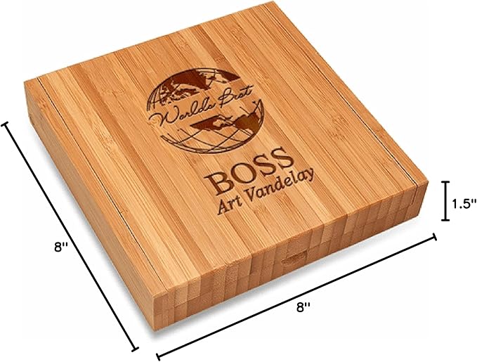 Executive Gift Shoppe | World's Best Boss Cheese Knife Set and Cutting Board