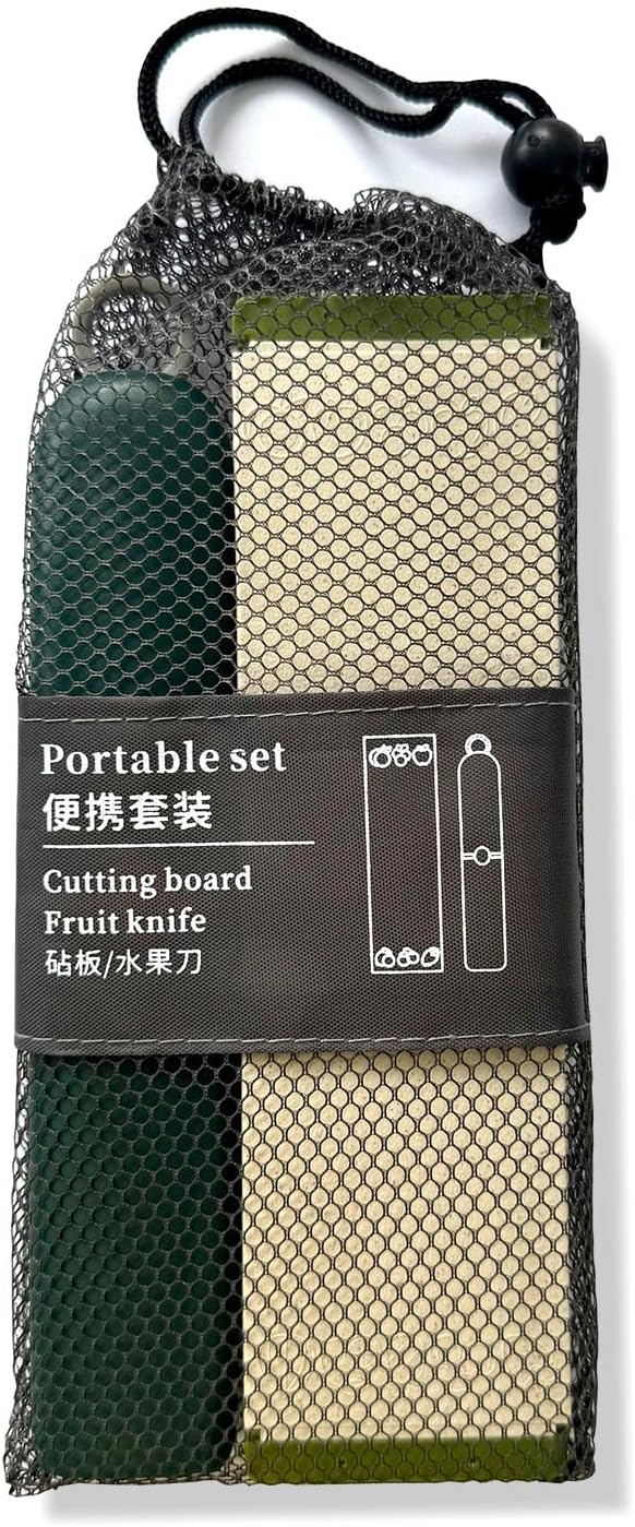 5-in-1 Small Cutting Board Set，Multifunctional Travel Stainless Steel Fruit Knife with cover，Outdoor Portable Peeling Fruit Potato Peeler for Travel, Camping, Kitchen (orange)