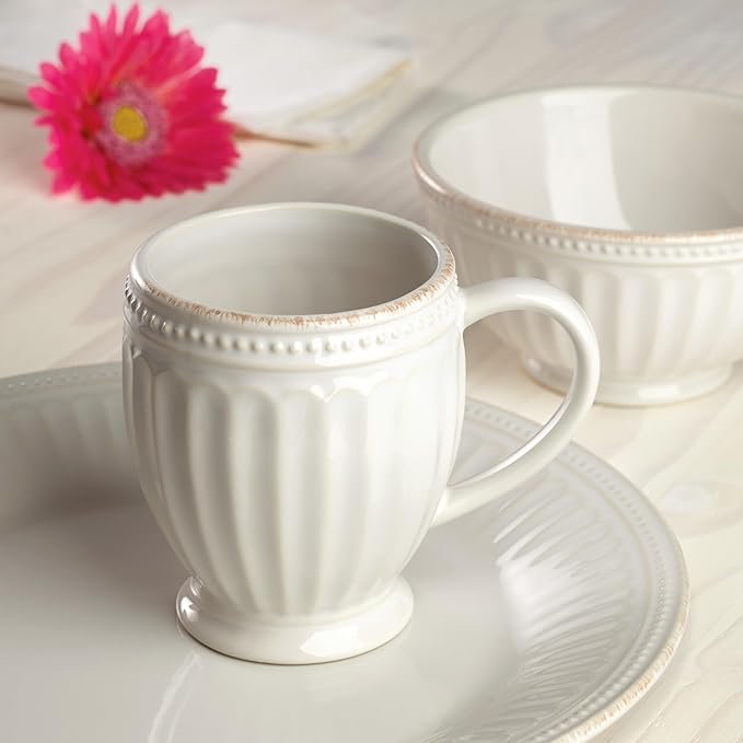 Lenox 895722 French Perle Groove Mugs, Set Of 4