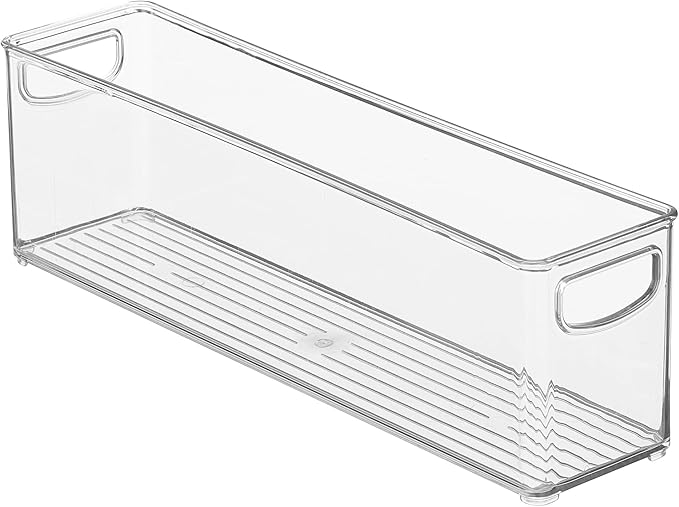 iDesign Recycled Plastic Stackable Storage Bin - Perfect to Hold Breast Milk Bags - Clear