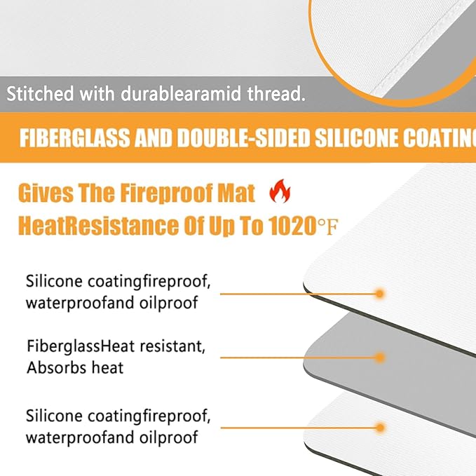 Heat Resistant Mat for Air Fryer, Deep Fryer, Countertop, 16x20in Hot Pads for Kitchen Counter Heat Protector, Under Coffee Maker Mats for Quartz Countertop Protector