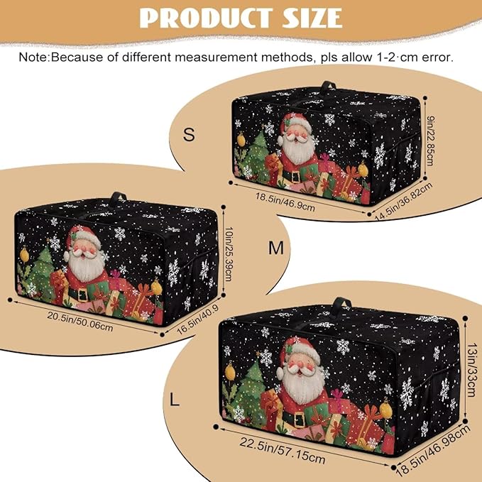 Toaster Oven Cover Dust-Proof Countertop Convection Oven Cover Protective Smart Microwave Oven Accessories and Decor, L, Santa Claus Snowflake Black Christmas Decor