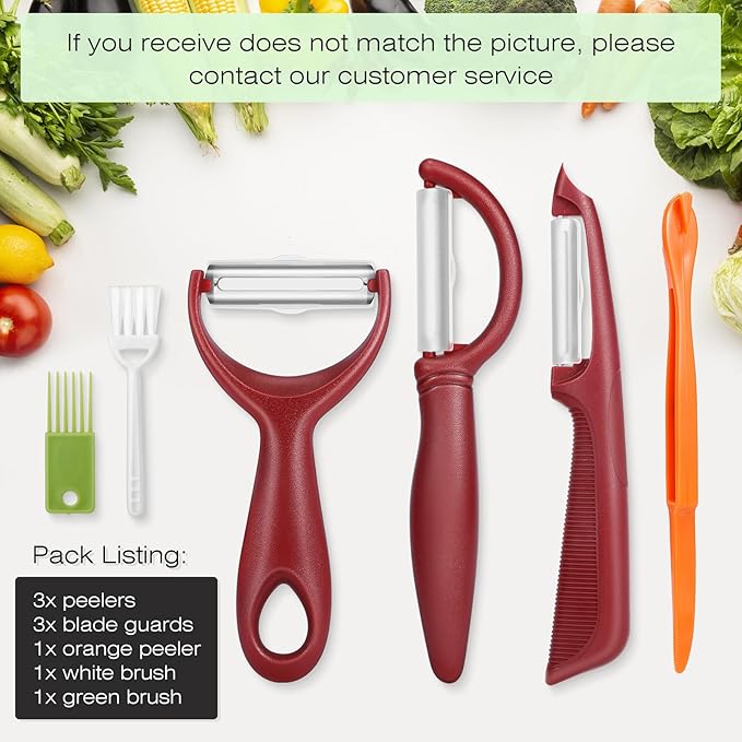 Senbowe Upgrade Potato Peeler for Kitchen, 6PCS Stainless Steel Vegetable Peeler, I and Y Veggie Food Peeler for Apple Fruit Carrot Zucchini Cucumber,Good Grip Makes Peeling Very Easy