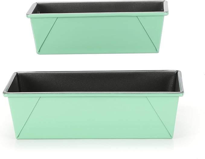 Monfish Bread loaf pan, loaf pans for oven home baking Bread mold 2lb loaf tin 10.5 x 6 x 3 inches Aluminized Steel Non Stick Coating For Home Baking 9x5 bread 2pcs