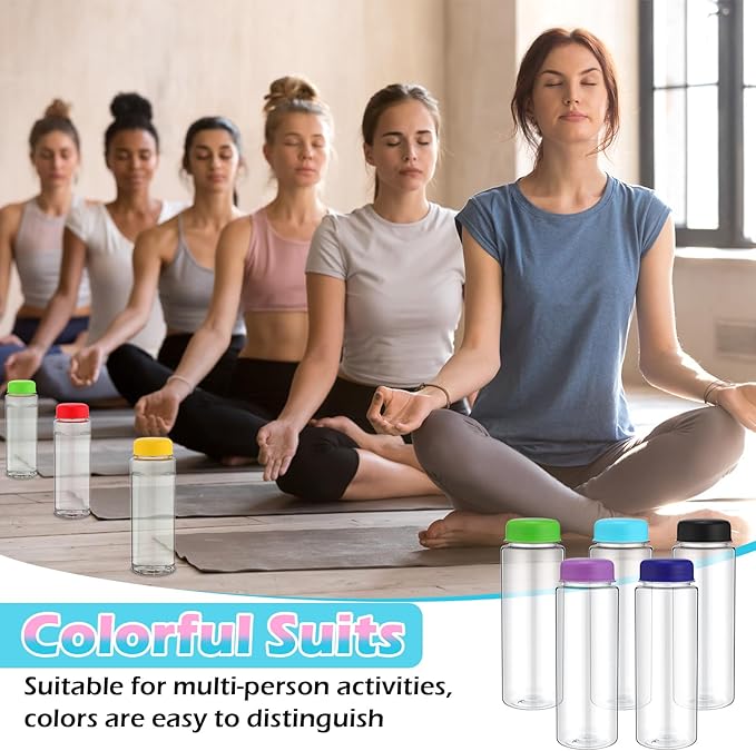 30 Pcs 17 oz Plastic Juice Bottle Bulk with Filter Cap Double Cover Water Bottles Reusable Clear Sport Drink Containers for Juicing Milk Smoothie Outdoor Gym Camping, 10 Colors