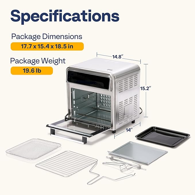 VIVOHOME 21 Qt Air Fryer Toaster Oven Combo, 8-in-1 Convection Oven Countertop with Rotisserie and Dehydrator with VIVOHOME Stand Mixer, 660W 10 Speed 6 Quart Tilt-Head Kitchen Electric Food Mixer