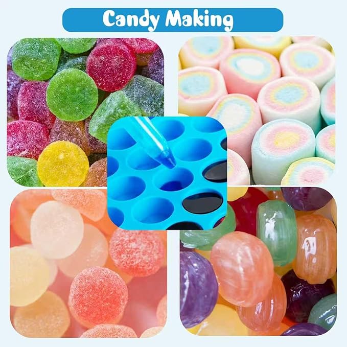 Sidosir 7Pcs Gummy Round Chocolate Silicone Molds, Silicone Roung Candy Mold for Cake Decoration, Non-Stick Gummy Mold for Parties, Gummy Round for Chocolate