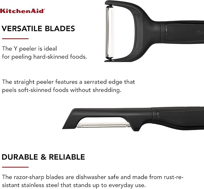 KitchenAid Universal Euro Y Peeler, Set Of 2, Black