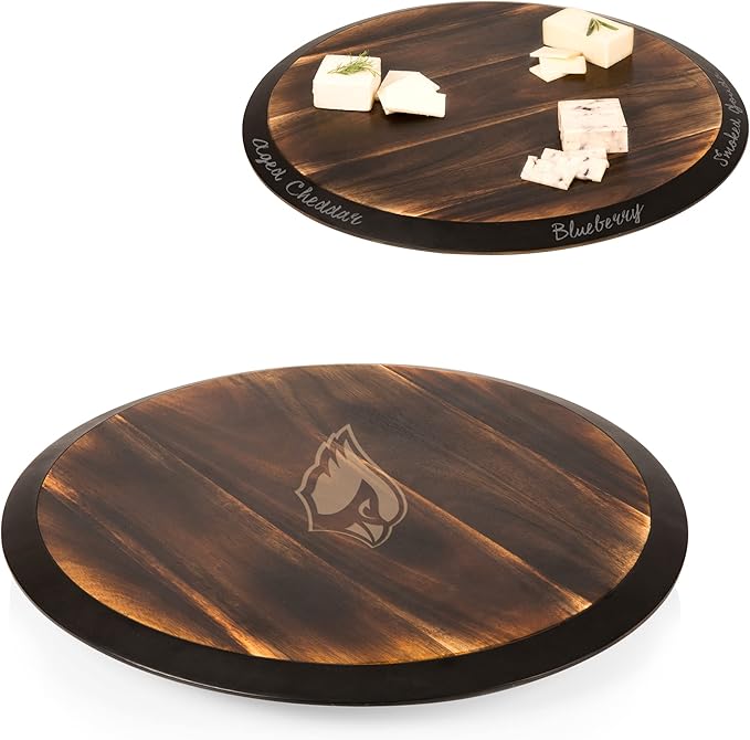 PICNIC TIME NFL Unisex NFL Lazy Susan Serving Tray, Wooden Turntable Round Charcuterie Board, Cheese Serving Platter