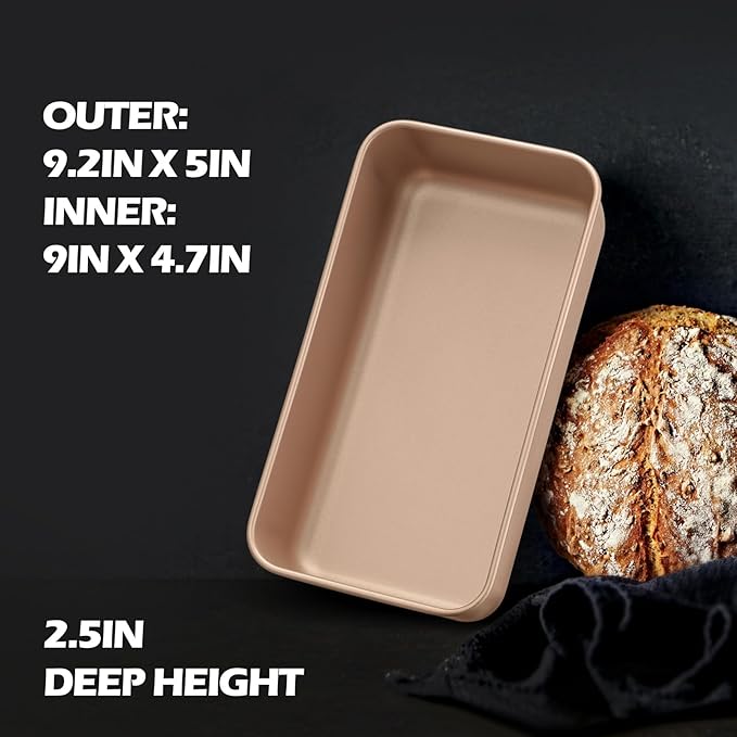 Leonyo 8 Pack Nonstick Loaf Pans for Baking Bread, 9x5IN Stainless Steel Loaf Pans for Homemade Bread Baking, Meatloaf, Bananas, Brownies, Lasagnas, Oven Safe, Rose Gold