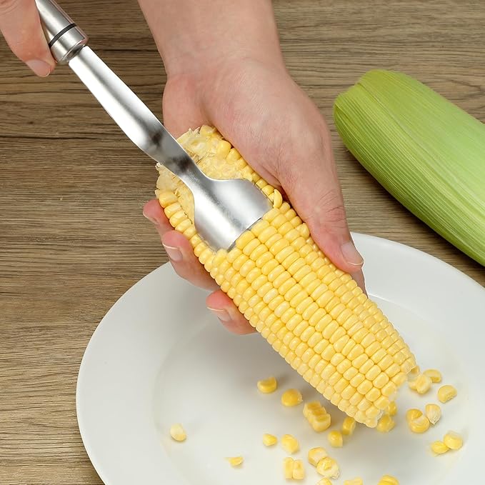 Corn Peeler Corn Cob Remover, Stainless Steel Corn Stripper Tool, Heavy Duty Kitchen Gadget for Removing Corn Kernels from Cobs