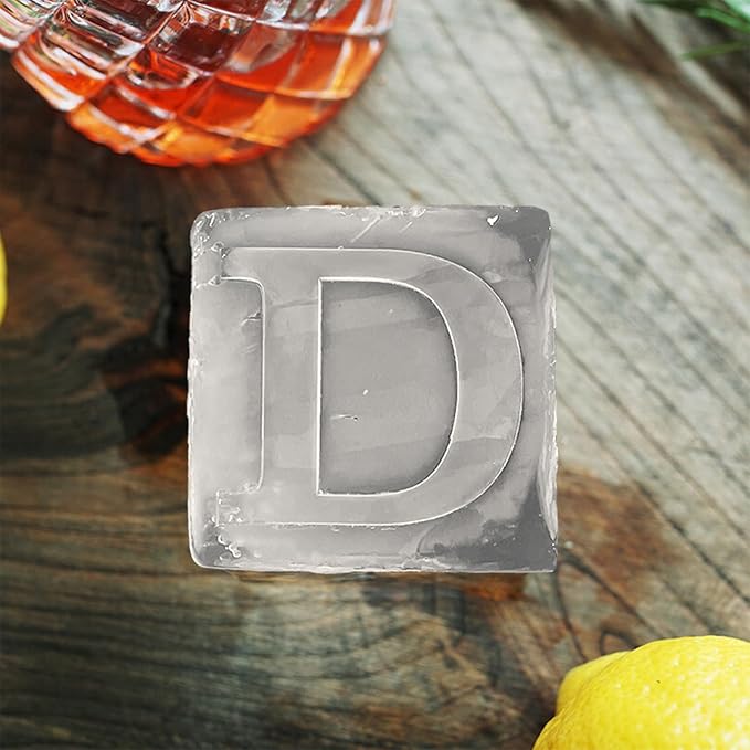 Letter D Monogram Ice Cube Mold Custom Ice Cube Mold 2 Inch Big Initials Silicone Ice Cube Tray Gifts for DAD Gifts for Him