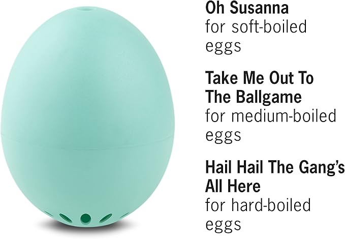 BeepEgg Basic Turquoise – Egg Timer for Boiling Eggs – Musical Egg Cooker for Soft, Medium, Hard Eggs – Food Safe – Singing Floating Egg Timer – Egg Cooker for 3 Levels of Doneness - Brainstream