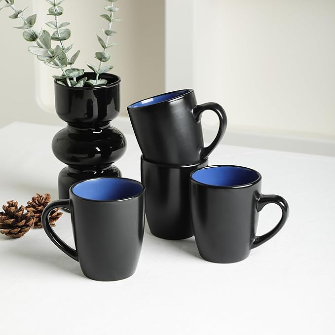 Stone Lain Albie 20-Piece Dinnerware Set Stoneware, Blue and Black