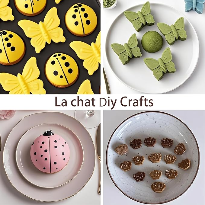 La chat 3 Packs Silicone Molds for Chocolate, Food Grade no-stick Baking, candy and butter Mold with different shape (3 packs chocolate molds)