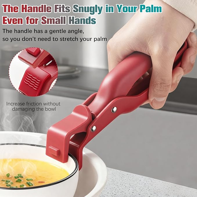2 PCS Hot Plate Grippers, 2025 Upgraded Silicone Clip, Hot Plate Gripper Tongs, For Kitchen, Hot Bowl Dish Plate Gripper Clips Tongs Clamp Holder, Kitchen Silicone Anti Slip Clip