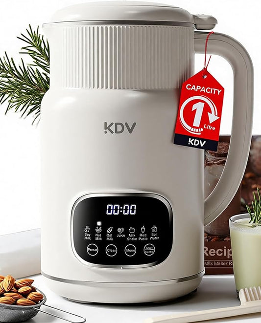 KDV 8-in-1 Nut Milk Maker, 32oz Automatic Plant Milk Machine with Delay Start, Soy Almond Oat Milk Stainless Steel Blender