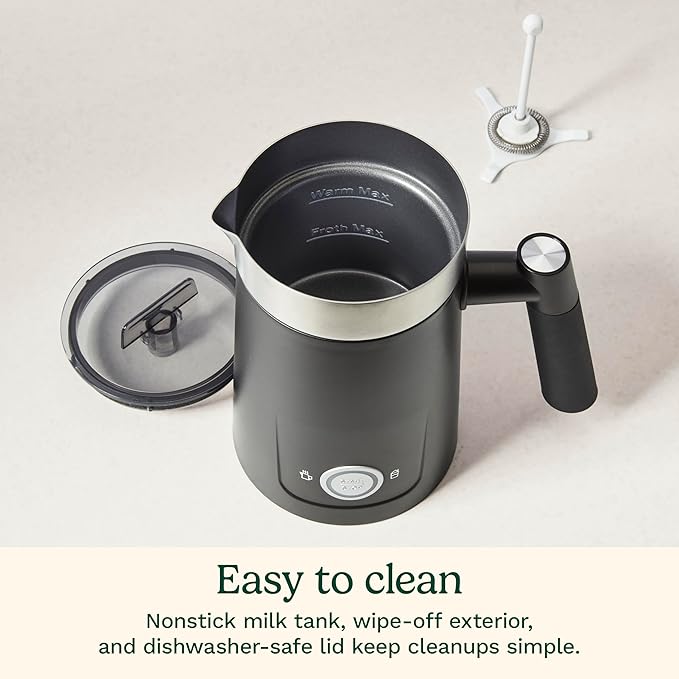 Cuisinart Hot and Cold Foam Milk Frother, Electric Frother for Coffee, Lattes, Cappuccinos, Macchiatos, Hot Chocolate and More, Stainless Steel Nonstick Milk Tank, Cool Touch Exterior, FR-16, Black