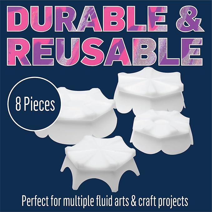 FolkArt Drizzle Pouring Tool Set, 8 Piece Volcano Pouring Set Perfect for Fluid Paint Pouring Arts and Crafts Projects, 50434