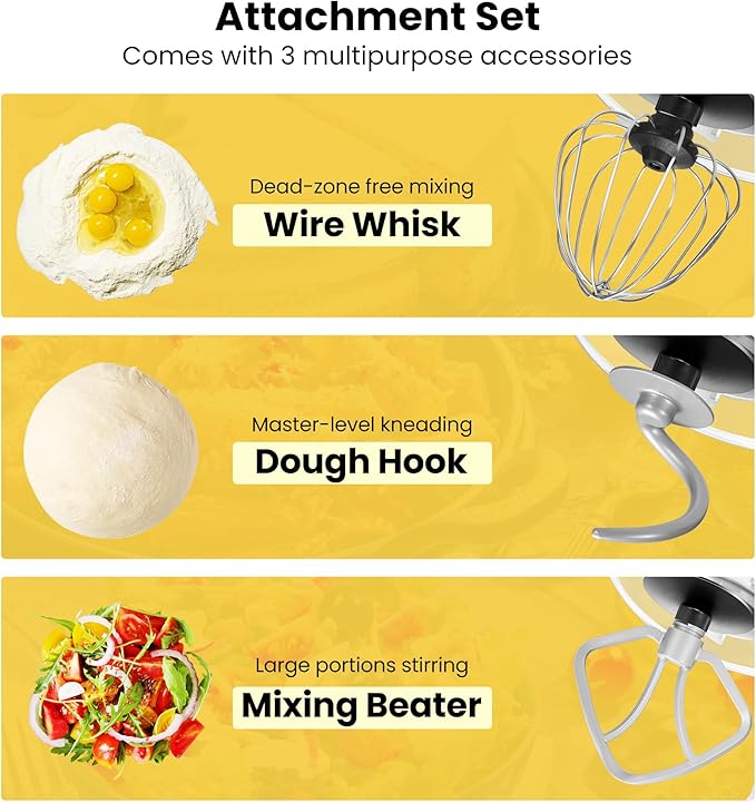 VIVOHOME Stand Mixer with Fermentation, One-Touch Presets, and 6 Qt Bowl, Gray, and VIVOHOME 660W 10 Speed 6 Quart Stand Mixer with Beater, Dough Hook, Wire Whip and Egg Separator, Red