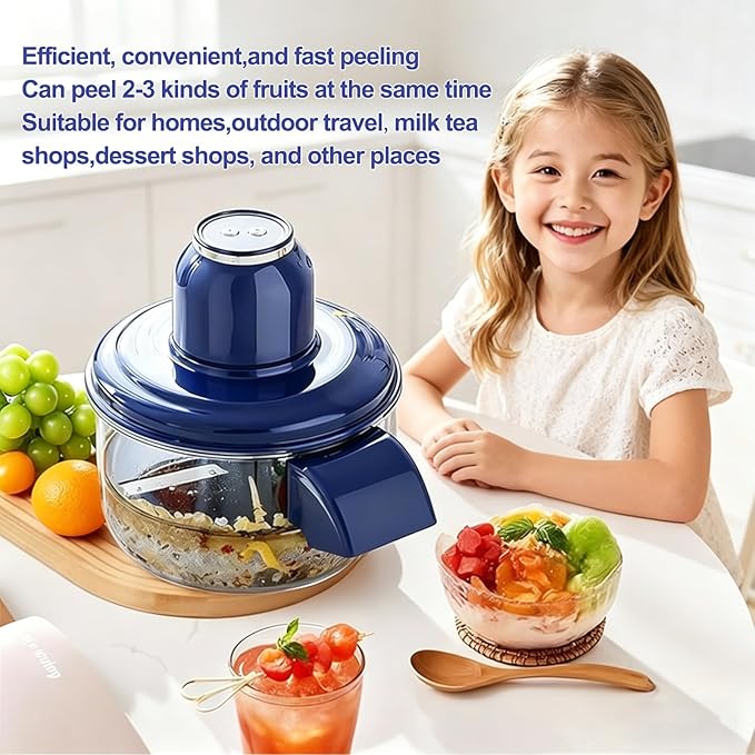 Automatic Grape Peeler Machine, Electric Garlic & Cherry Tomato Peeler Skin Remover Tool for Small Fruits - Rechargeable Electric Fruit and Peeler Suitable for home kitchens(Blue-1PC)