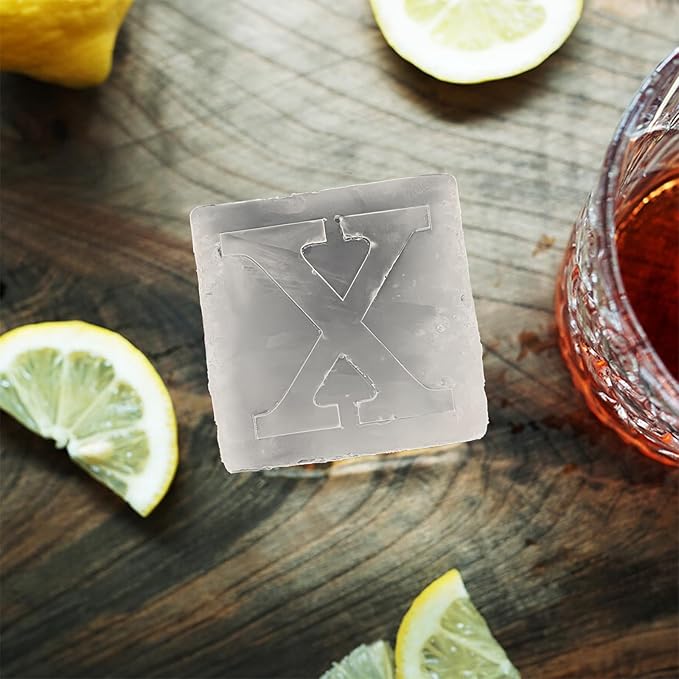 Letter X Monogram Ice Cube Mold Custom Ice Cube Mold 2 Inch Big Initials Silicone Ice Cube Tray Gifts for DAD Gifts for Him