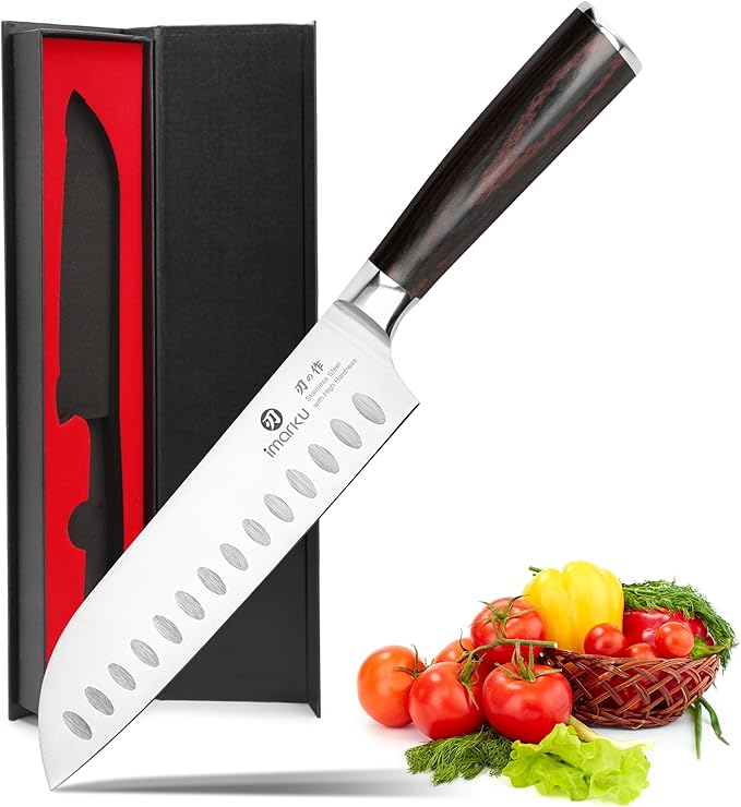 imarku Chef Knife 7 Inch Kitchen Knife Ultra Sharp Santoku Knife - High Carbon Japanese Chefs Knife, Kitchen Gadgets 2025, Apartment Essentials, Birthday Gifts for Him Her, Best Gifts for Women Men