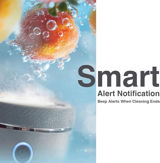 Smart Fruit and Vegetable Washing Machine with 6-Layer Titanium Electrolysis, Hydroxyl & Hypochlorous Oxidation Purifier, Deep Vortex Wash for Fruits, Veggies & Seafood, Auto Shut-Off with Beep