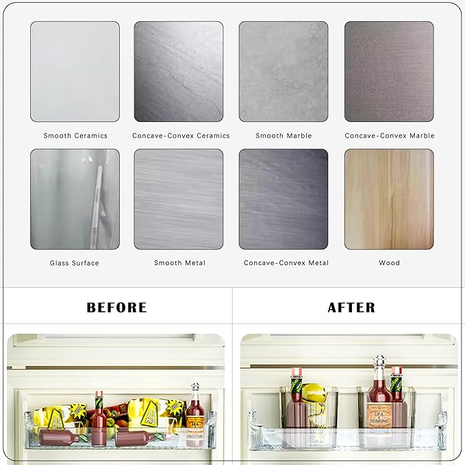 4 Pack Acrylic Wall Mount Organizer, Adhesive Cabinet Door Storage Bins, Clear Makeup Containers, Stackable Organizer Basket for Kitchen, Bathroom, Cabinet, Pantry, Office